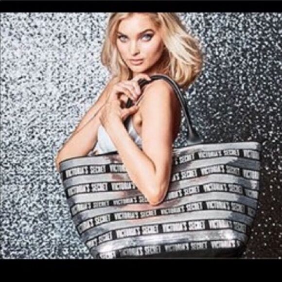 Victoria's Secret Handbags - 2 piece set VICTORIA’S SECRET ~ NWT Seqiuin BLING Victoria’s Secret tote bag